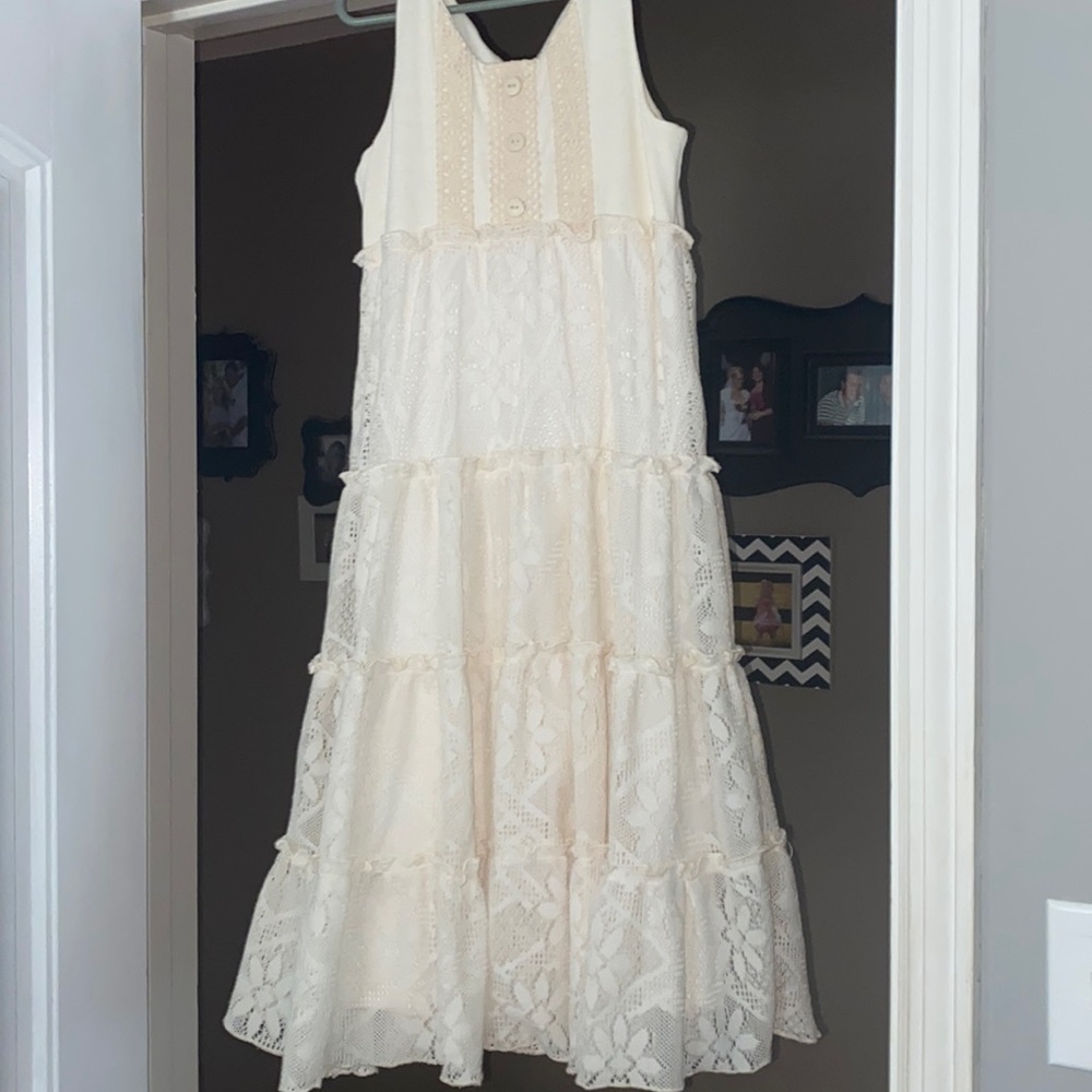 Off white Peaches ‘n Cream dress. Girls size 6X
